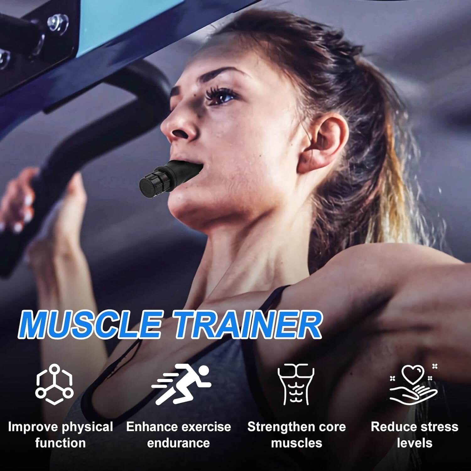 Muscle Trainer image showing a person improving physical function and endurance through training.