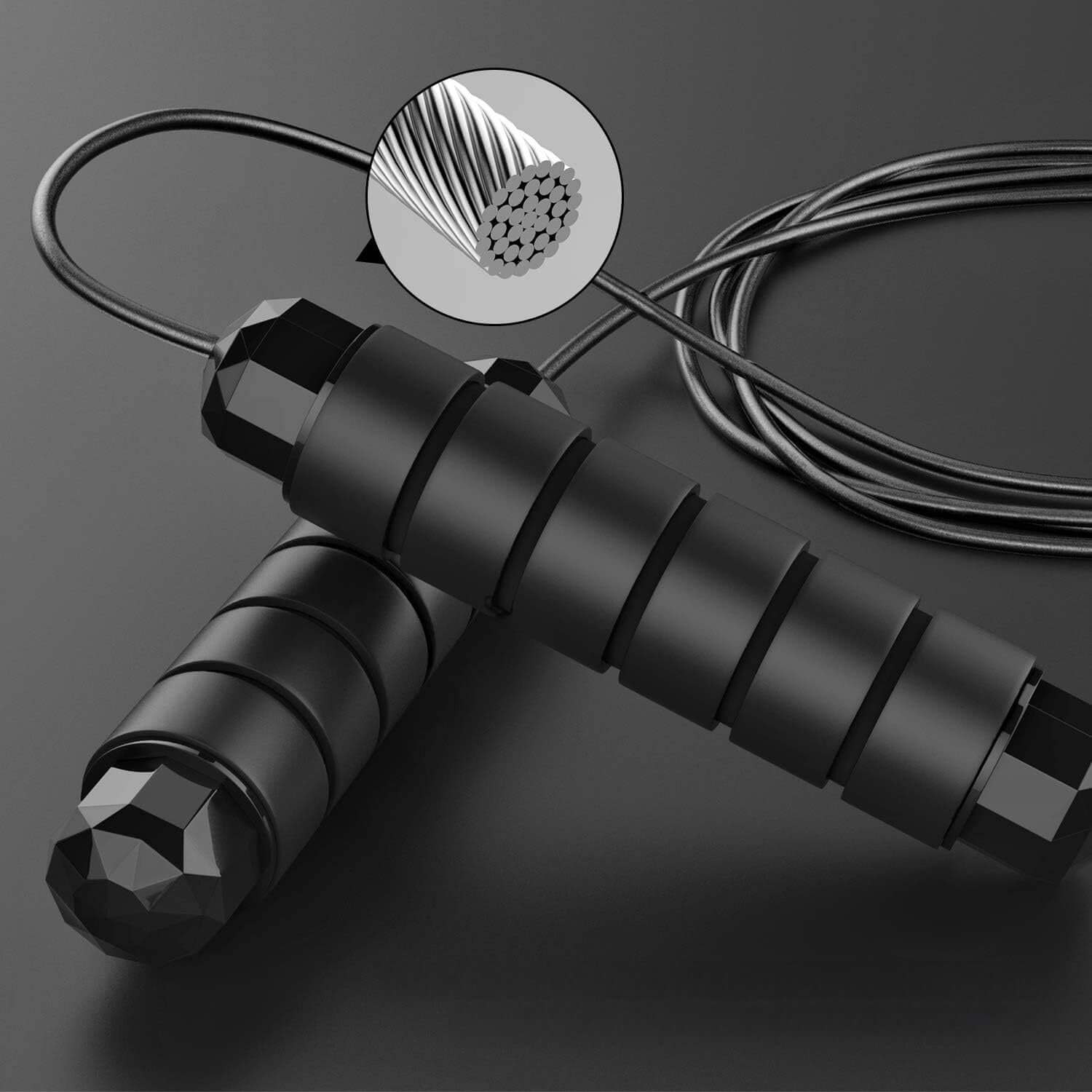 Herbionyx Speed Jump Rope, lightweight and durable with adjustable steel cable for smooth tangle-free workouts.
