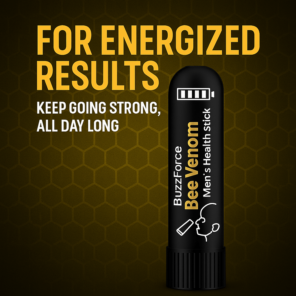 BuzzForce Bee Venom Men's Health Stick for energized results and enhanced prostate comfort.