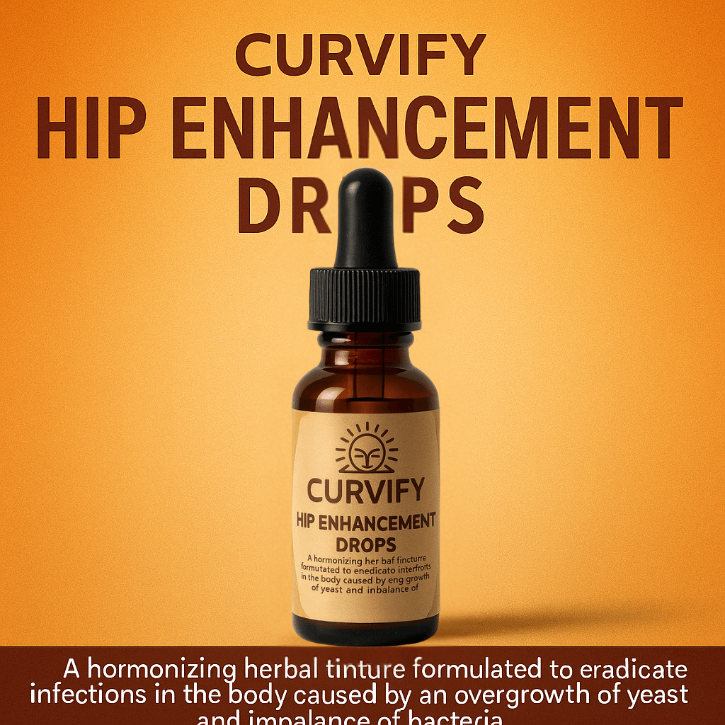 Curvify Hip Enhancement Drops bottle, a herbal tincture for enhancing natural curves and contouring.