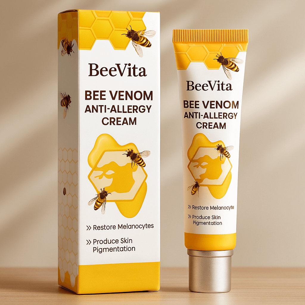 BeeVita Anti-Allergy Cream featuring bee venom for soothing irritated skin and reducing inflammation.