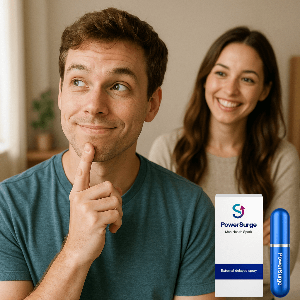 PowerSurge energy supplement for men, enhancing vitality and focus during daily activities.