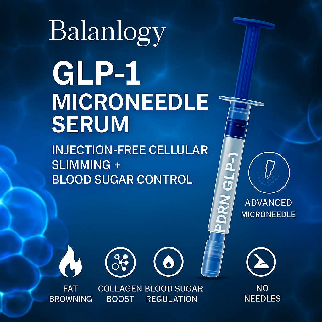 Balanlogy GLP-1 Microneedle Serum for injection-free slimming and blood sugar control.