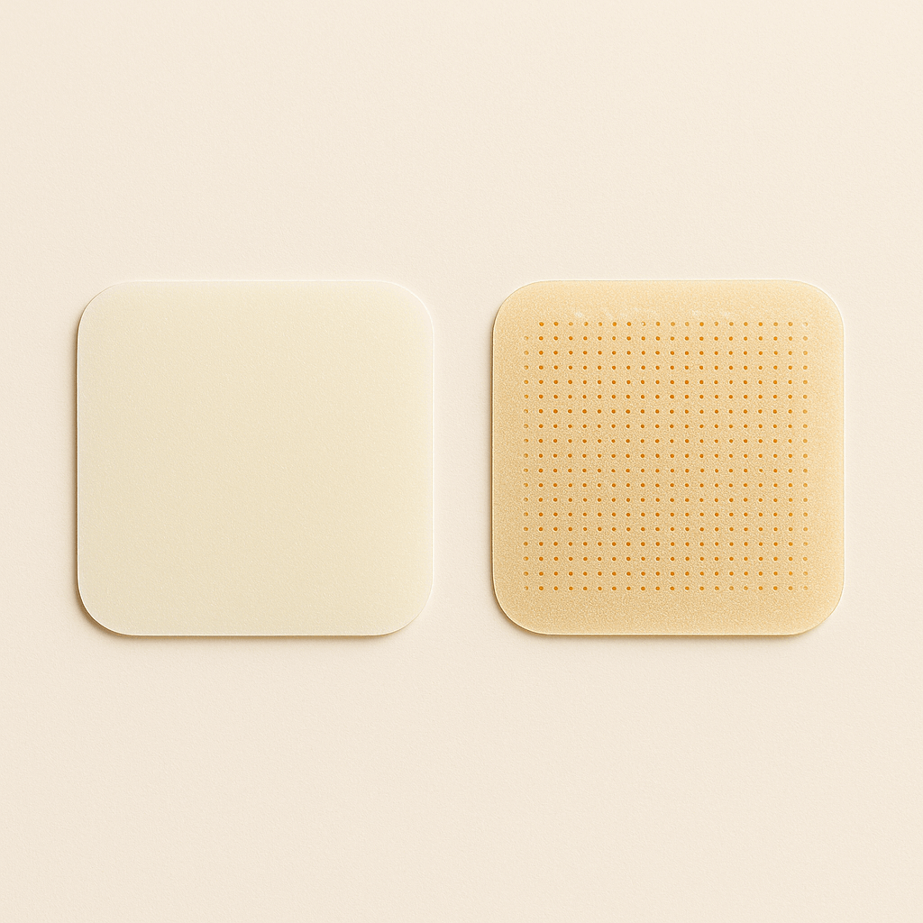 Herbionyx Nano Microneedle Patch showing smooth and textured surfaces for effective transdermal delivery.