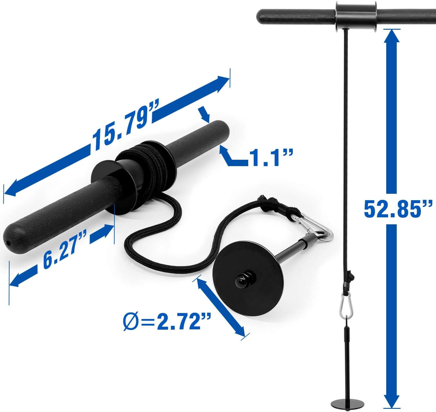 Herbionyx PowerGrip Trainer product image with dimensions for grip strength training.