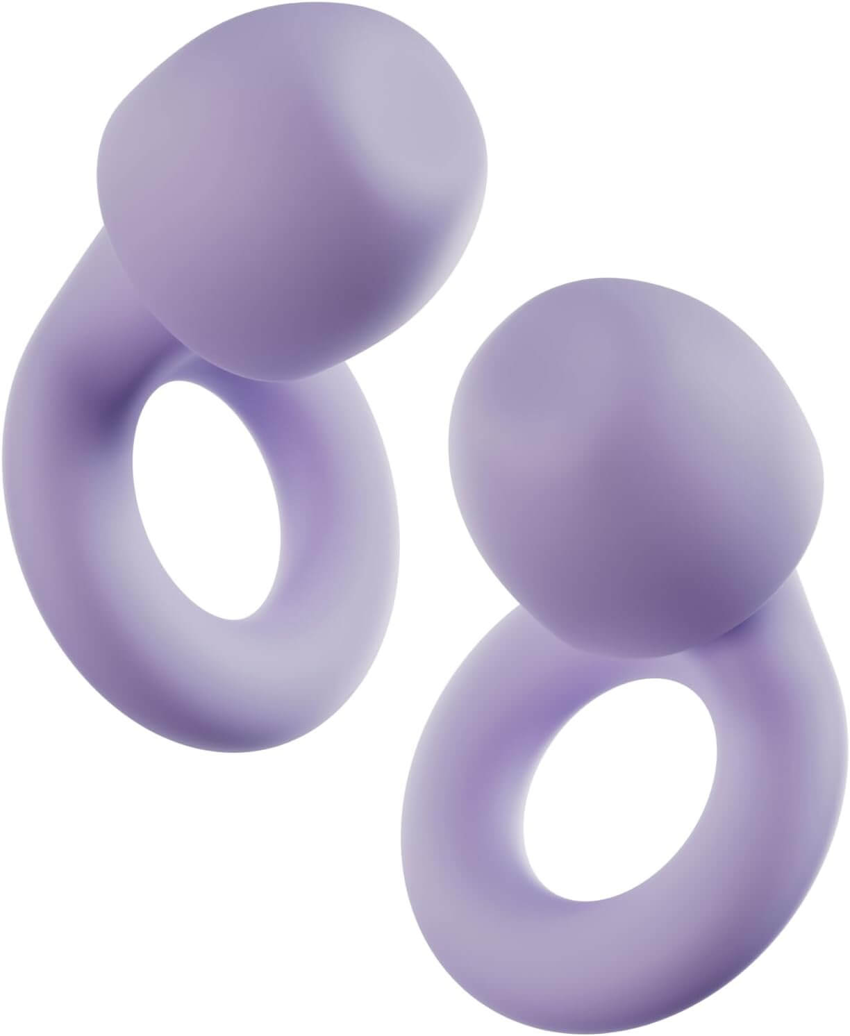 Herbionyx Quiet 2 earplugs in soft purple silicone, designed for comfort and noise reduction, perfect for sleep and travel.