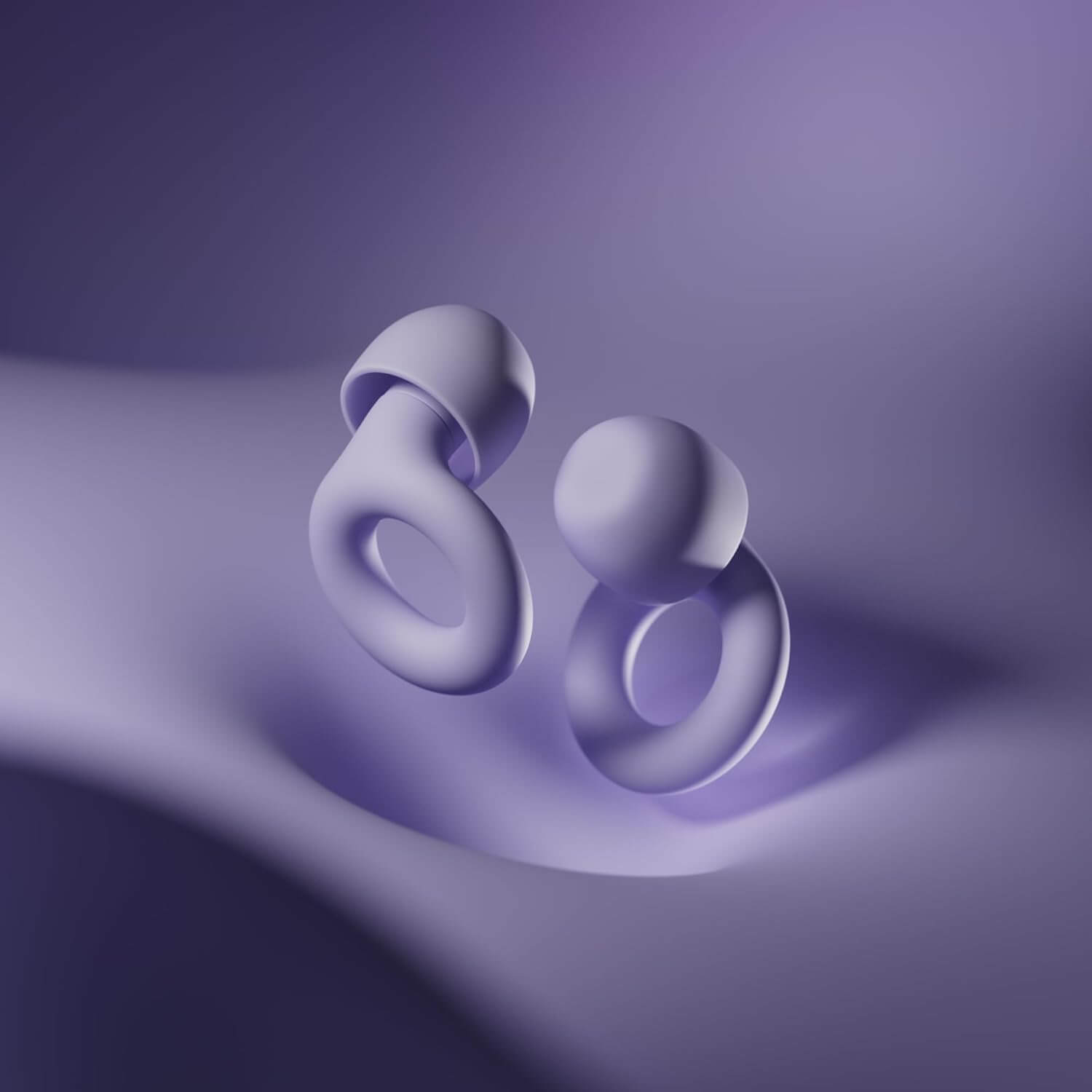 Herbionyx Quiet 2 Earplugs in soft silicone for noise reduction, providing peace and comfort for restful sleep or travel.