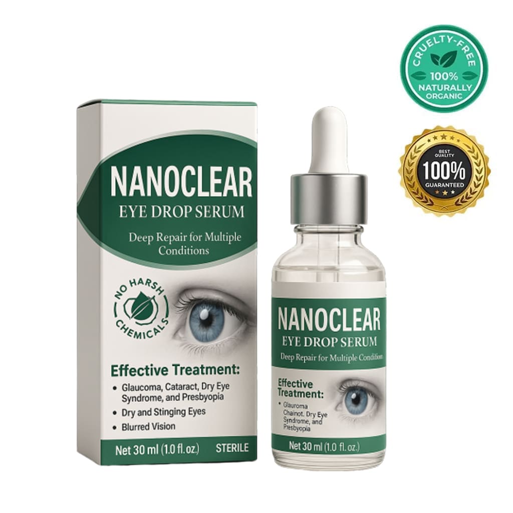 Herbionyx NanoClear Eye Drop Serum for dry eyes, treatment for glaucoma, cataract, and blurriness, cruelty-free, 100% organic.