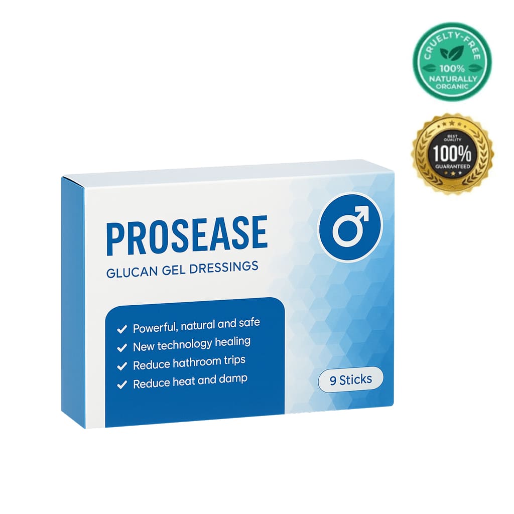 ProsEase Gel for Men packaging showing cruelty-free and natural ingredients, promoting improved performance and confidence.